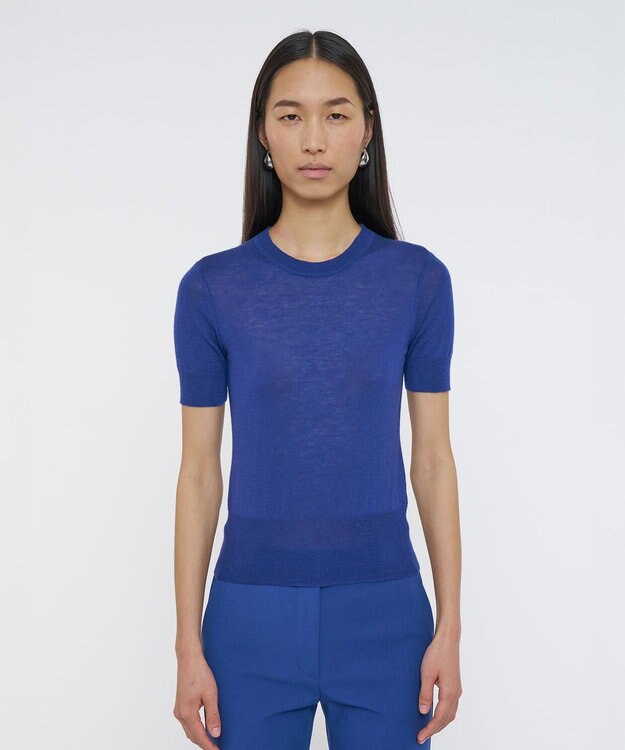 JOSEPH 【洗える】キャッシュエアー　ショートスリーブニット Cobalt