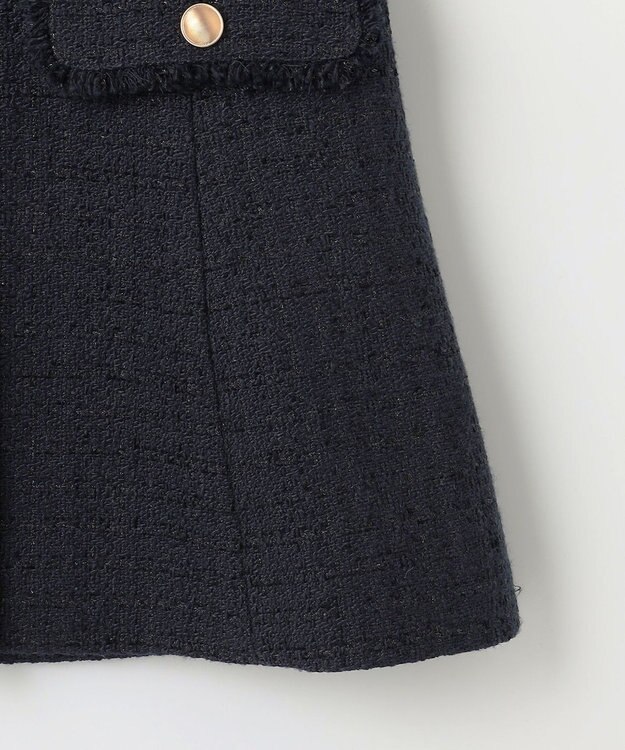 ANY SIS ファンシーツイードペプラム ジレ ネイビー