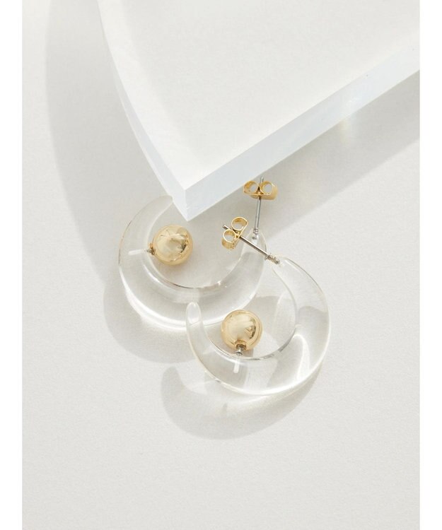 Green Parks ・ＨＡＬＦ　ＴＩＭＥ　クリアボールドＣカーブピアス Clear