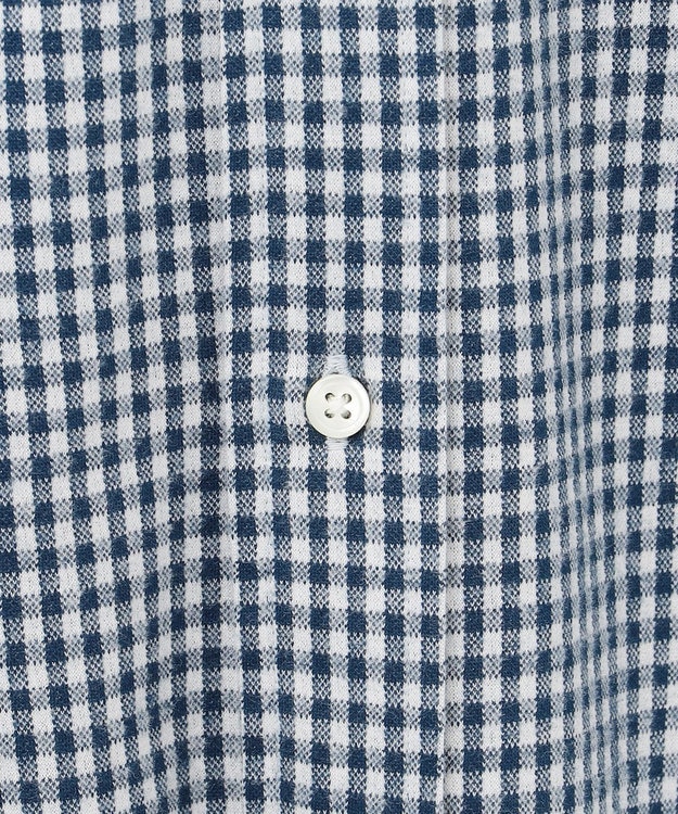 J.PRESS MEN 【KING SIZE】ギンガムチェック コットンネルジャージシャツ ネイビー系3