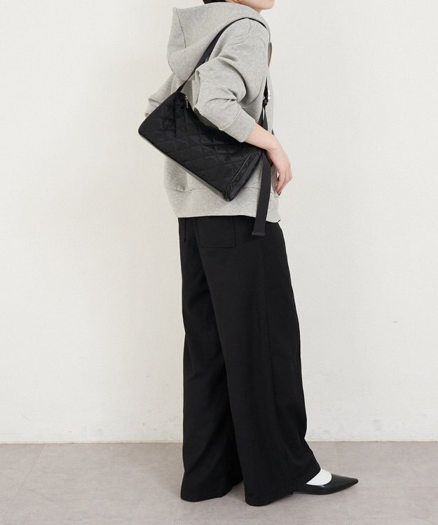 russet キルティングドラムミニショルダーバッグ(SF-267) Black