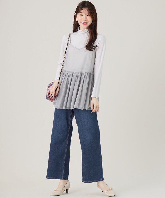 ANY SIS 【洗える】チュールレイヤード インナー ライトグレー