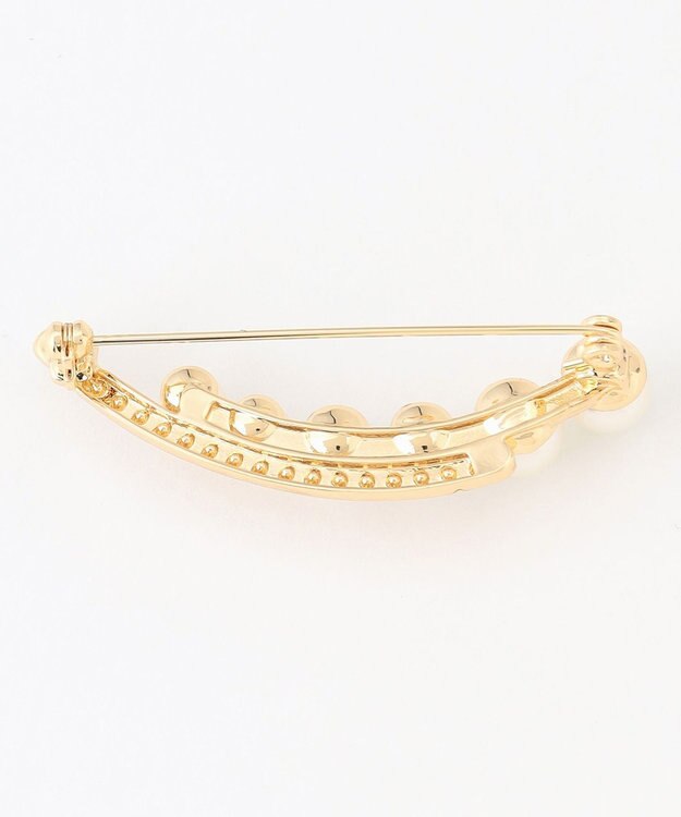 ANY ウェーブパールブローチ ゴールド