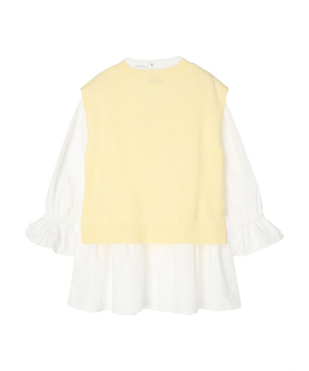 earth music&ecology ＳＥＴ２点Ｖネックベスト＋スタンドカラーチュニック Ivory