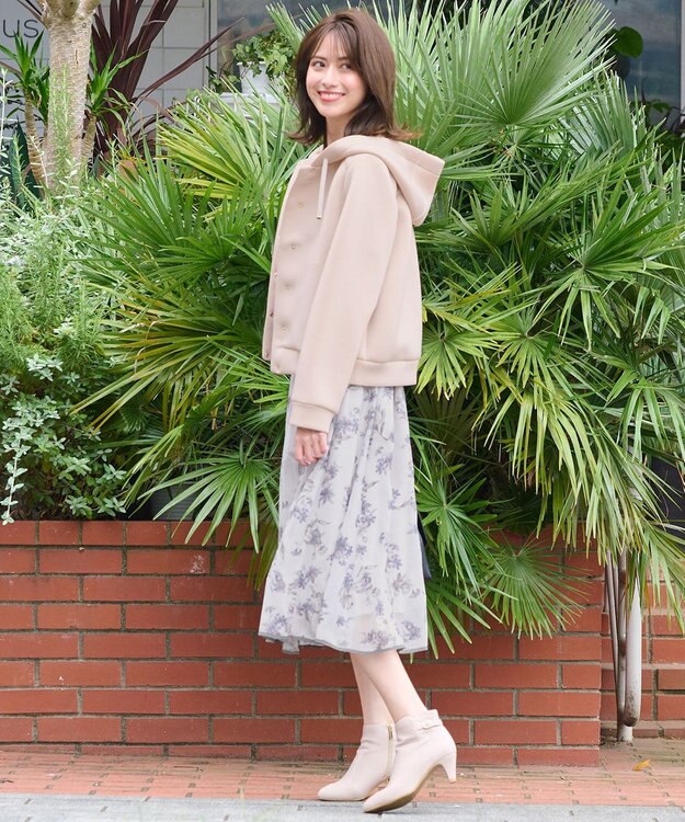 ANY SIS L 【洗える】スフレダンボール ブルゾン アイボリーベージュ