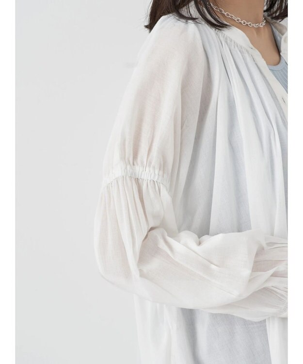 earth music&ecology コットンボイルギャザーワンピース Off White