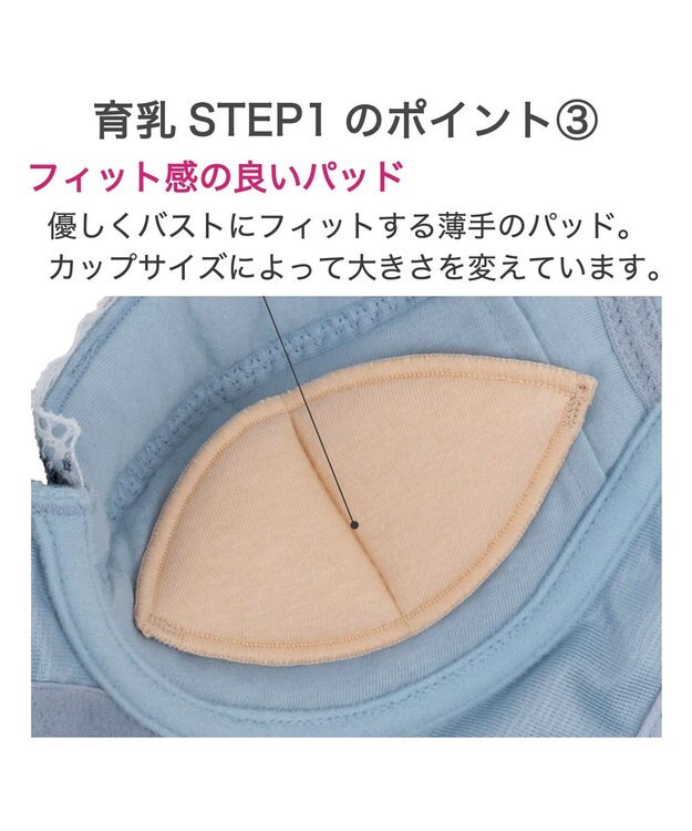 BRADELIS New York 【BRADELIS New York / 育乳補整ブラ・STEP1 集める】ウェンディソフトステップ1ブラ25S1 補正下着 補正 ブラジャー ブルー