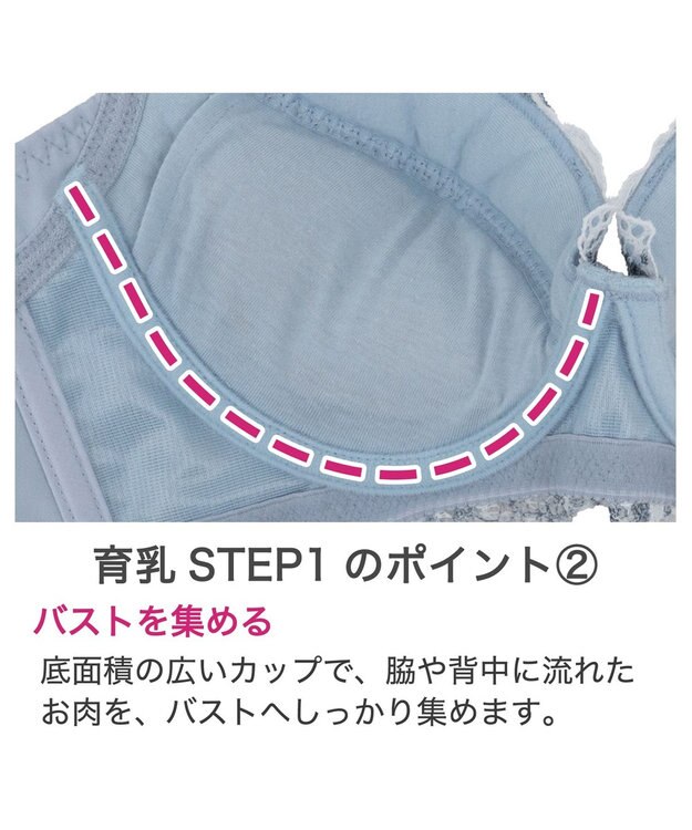 BRADELIS New York 【BRADELIS New York / 育乳補整ブラ・STEP1 集める】ウェンディソフトステップ1ブラ25S1 補正下着 補正 ブラジャー ブルー