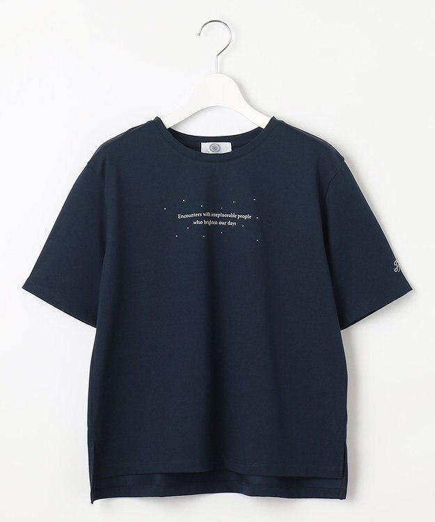 J.PRESS LADIES 【洗える】ロゴTEE カットソー ネイビー系