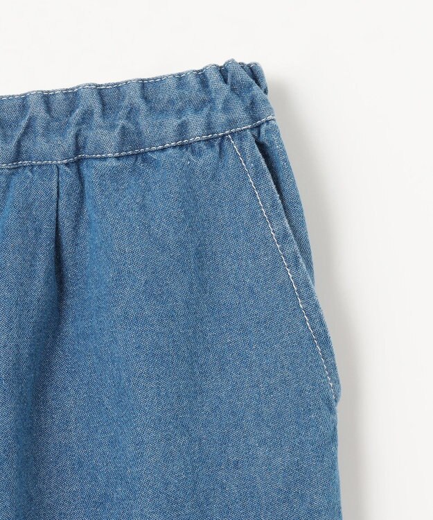 ANY KIDS スカラップ×刺繍デニムパンツ ブルー