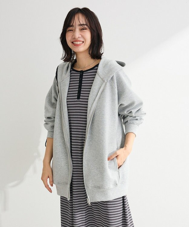 Green Parks ヘンリーネックワンピース Border Gray