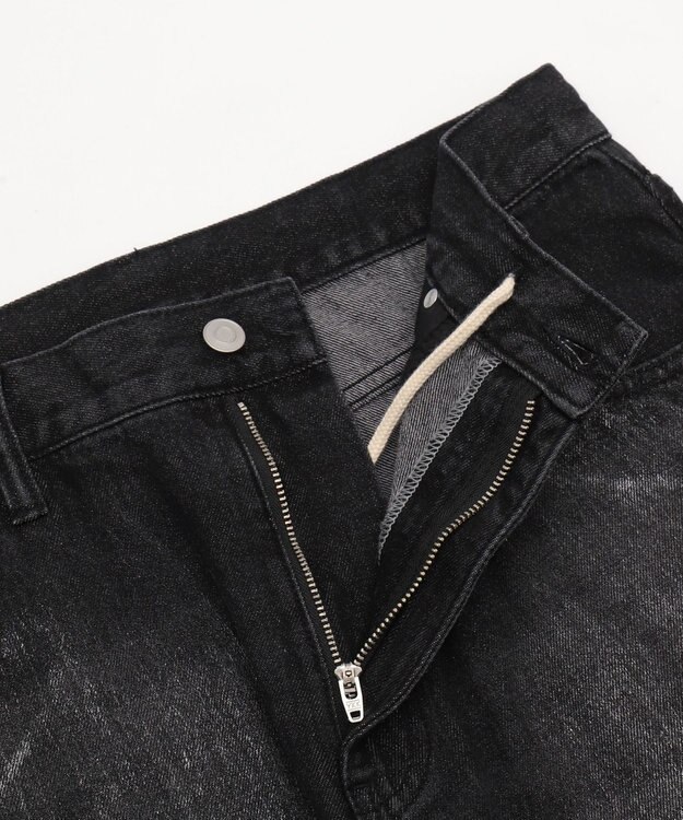 WEGO シルバープリントバギーフレアデニム デニムブラック