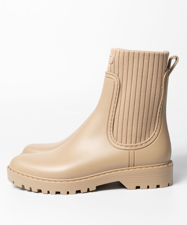 BONTRE 【UNISA/ウニサ】サイドゴアショートレインブーツ ベージュ