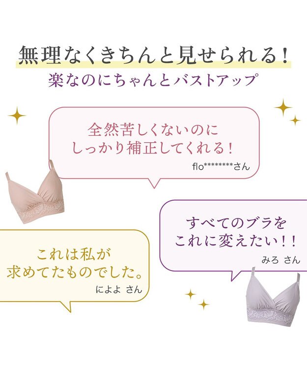 BRADELIS New York 【BRADELIS NewYork peace】ハイブリッドハートカップブラ23 締め付け感の少ないノンワイヤー補整ブラ 補正 ピンクベージュ