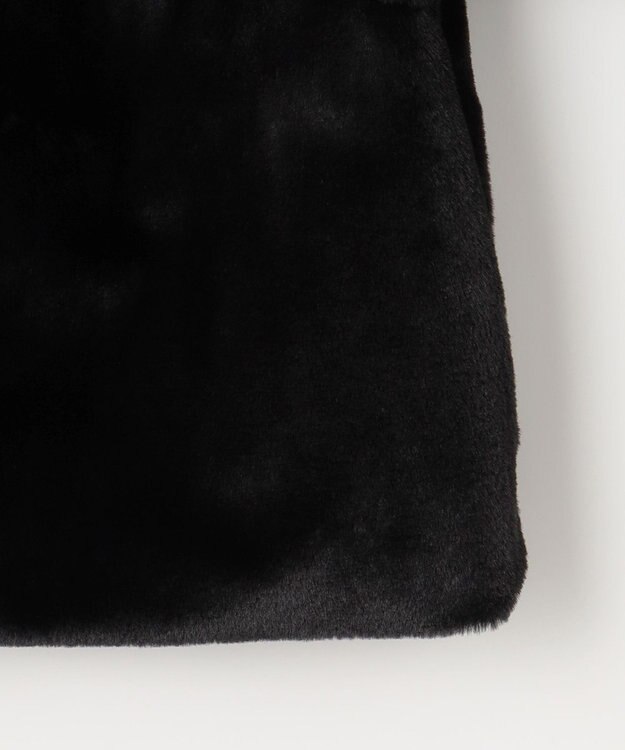 TOCCA CUSHY ノーカラーフェイクファーコート ブラック系