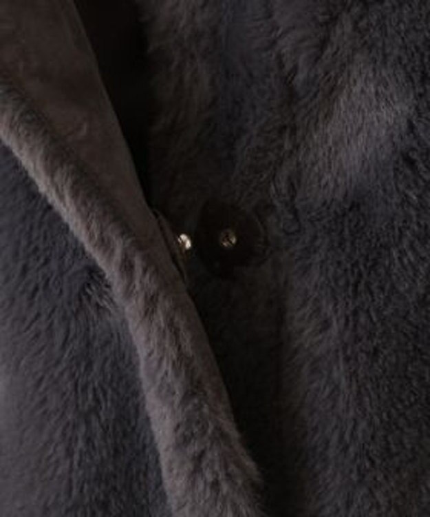 earth music&ecology ファーショートコート チャコールグレー