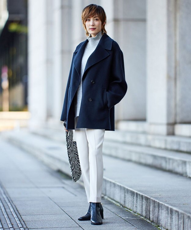 ICB ウールリバー Pコート ネイビー系