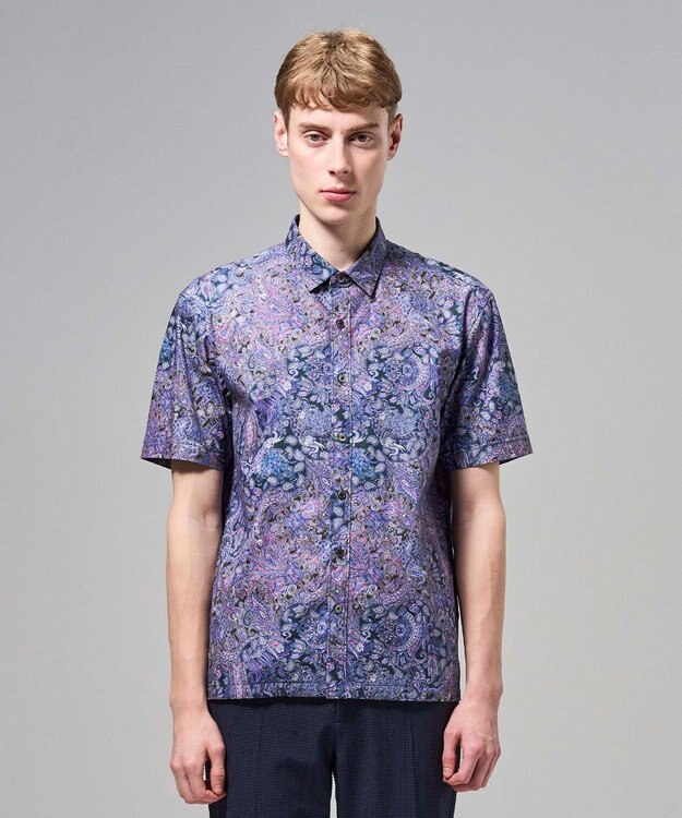 JOSEPH HOMME 【新柄】エスニカルプリント　半袖レギュラーカラーシャツ ライラック系5