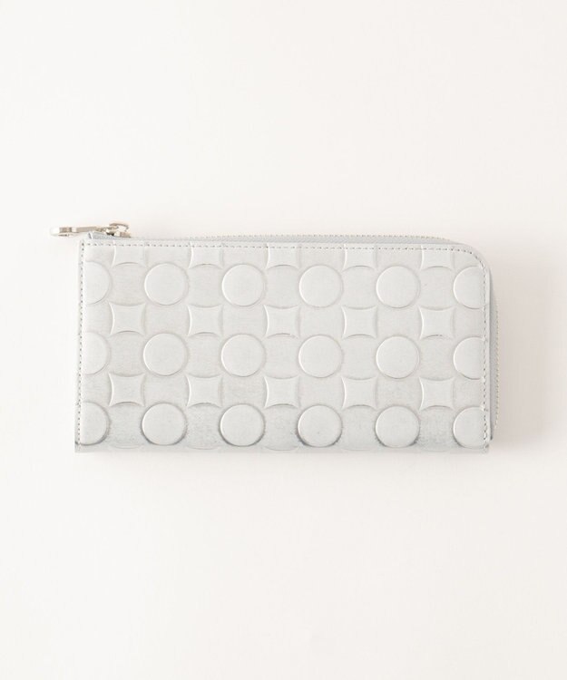 MIYABIYA La quoh with kirakaracho 南蛮七宝アルチザンレザー L字ファスナー財布 月白銀（シルバー）