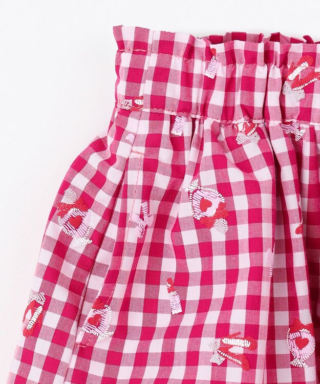 ANY KIDS ギンガム 発泡プリント スカート 赤系チェック