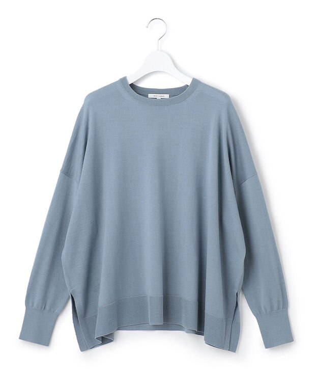 23区 【12色展開/新色追加】ウーステッドウール ビッグシルエット ニット ブルーグレー系