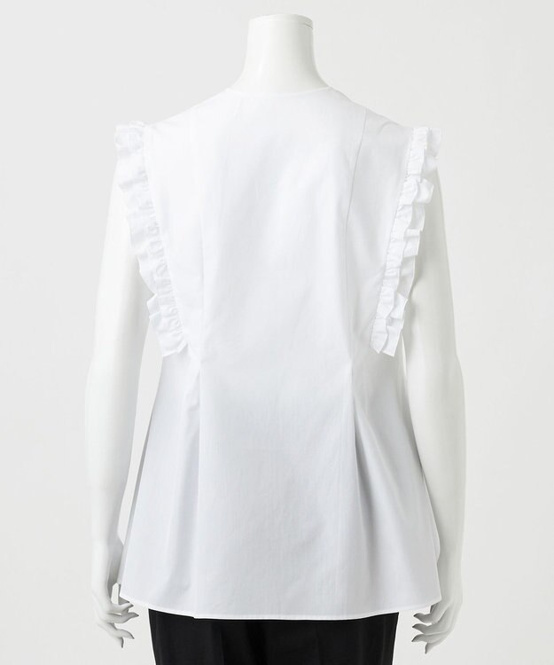 23区 L 【R(アール)】THOMAS MASON フリル ノースリーブブラウス ホワイト系