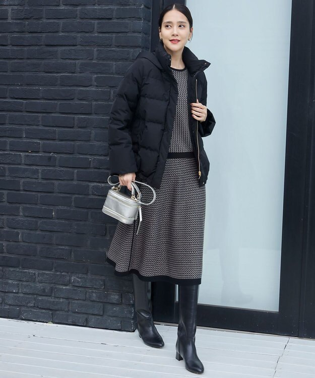 自由区 L 【洗える】マイクロタッサーダウン コート ブラック