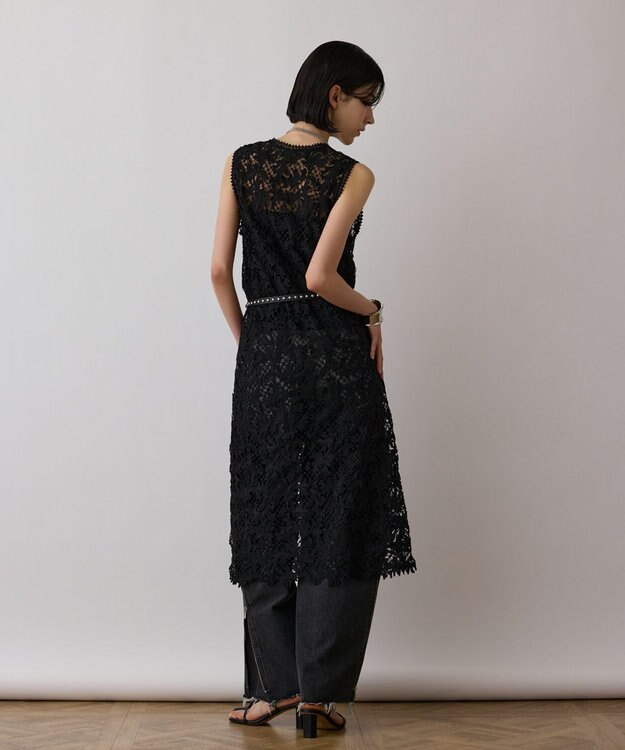 GRACE CONTINENTAL ケミカルレースストレートトップ ブラック