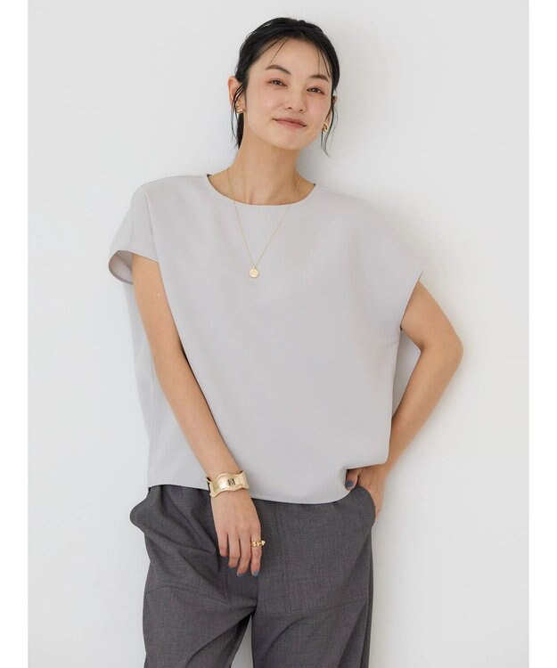 AMERICAN HOLIC 多機能フレンチスリーブブラウス Light Gray