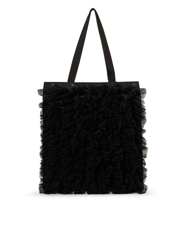 LeSportsac RUFFLE LG EMERALD TOTE/ブラックレースラッフル ブラックレースラッフル