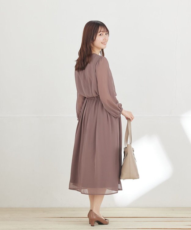 Tiaclasse L ブラウジングシフォンワンピース モカ