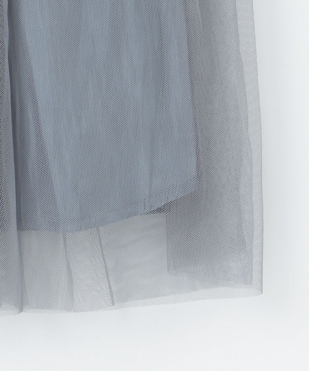 ANY 【ウエストゴム】シャイニーチュールスカート ライトブルー