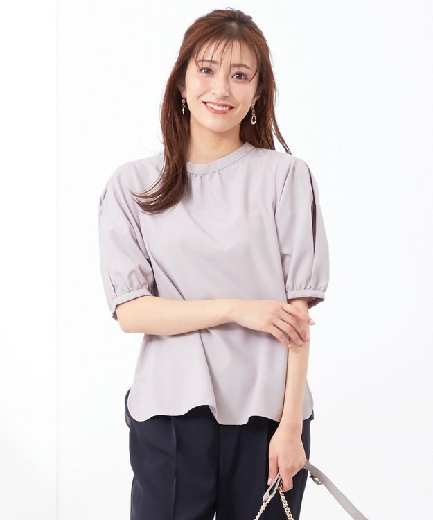 ANY SIS 【洗える】レースパーツタックスリーブ ブラウス ラベンダー