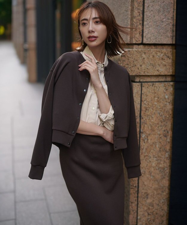 23区 S 【滝沢眞規子さん着用/VERY掲載】CANCLINI ベーシック シャツ ブラウンストライプ