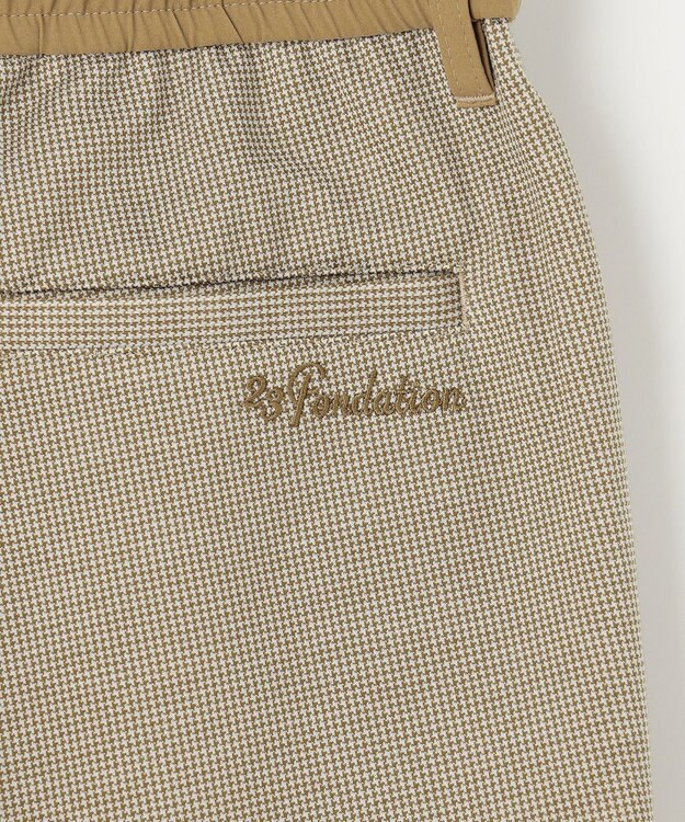 23区GOLF 【23Fondation/MEN】千鳥格子柄 ジャージーパンツ カーキ系3