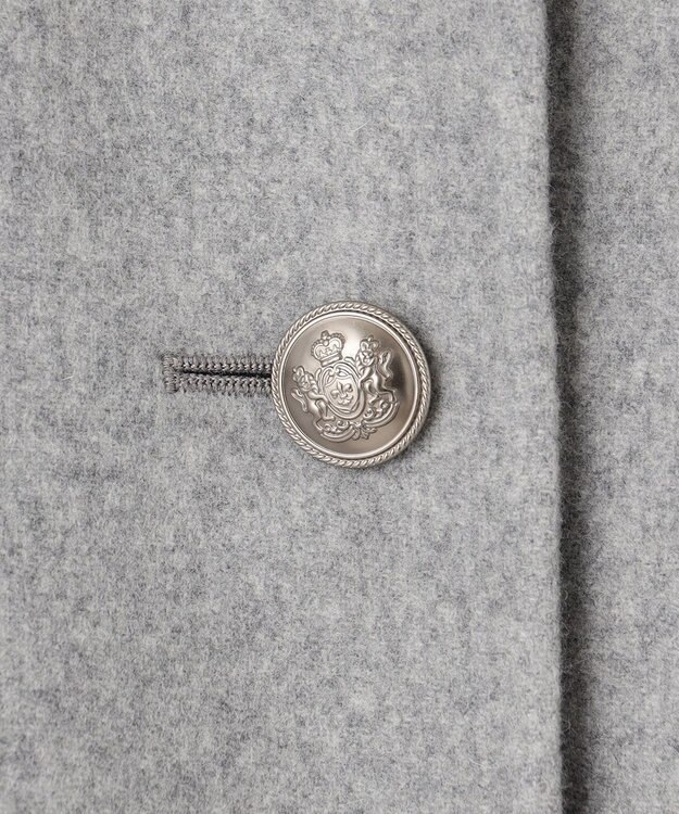 23区 S ウールリバー ノーカラーコート ライトグレー系