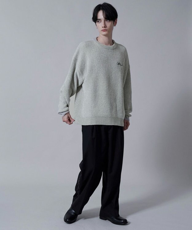 WEGO ベロアモールワンポイントプルオーバー ライトグレー