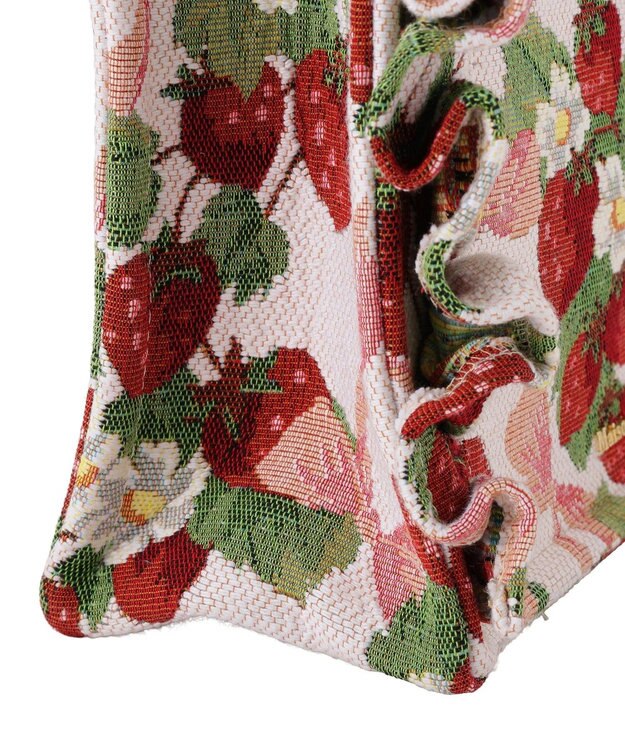 Maison de FLEUR いちごゴブランフロントフリルバッグ Red