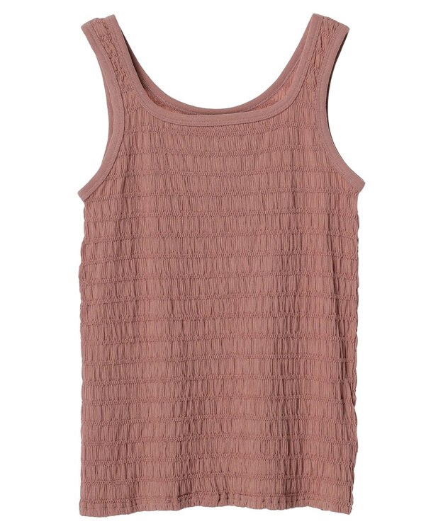 earth music&ecology シャーリングタンクトップ Pink