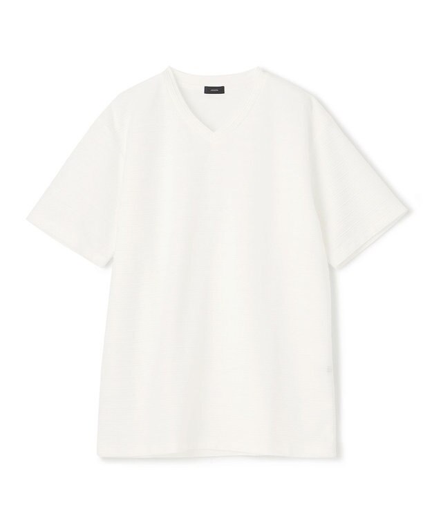 JOSEPH HOMME メランジリップル　Vネックカットソー ホワイト系