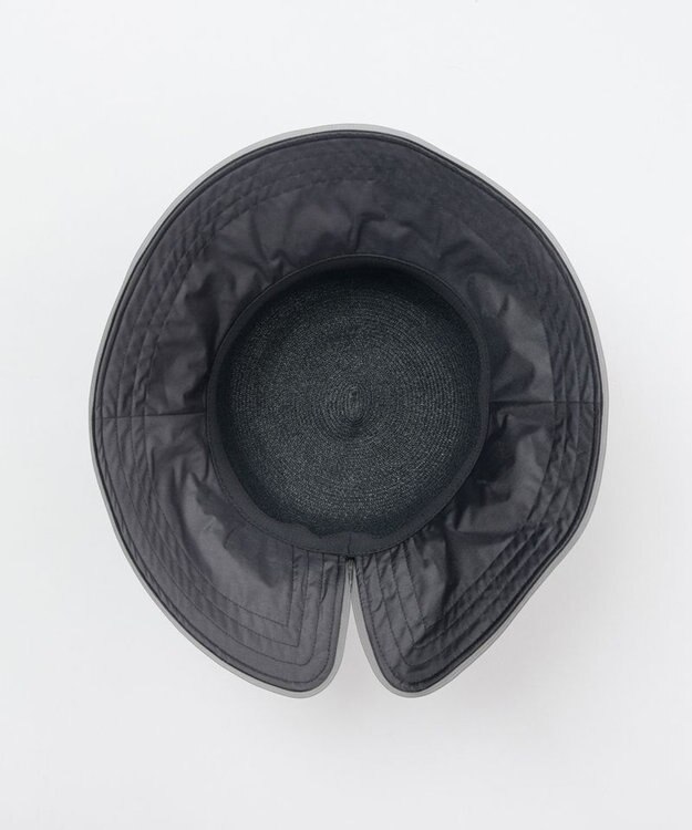 AURORA 【 LANVIN en Bleu （ランバン オン ブルー）】天然ブレードｘサテン布帛クロッシェハット ブラック