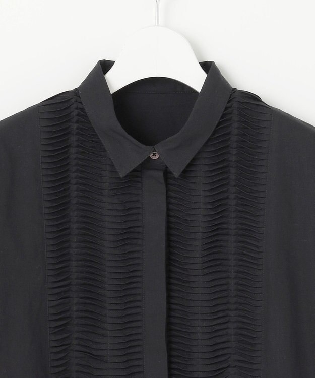 23区 【Indian Factory】コットンポプリン タックディテール シャツ ブラック