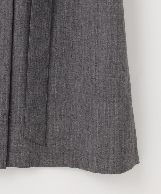 自由区 S 【洗える】ウールミックスストレッチツイル ワンピース ライトグレー系