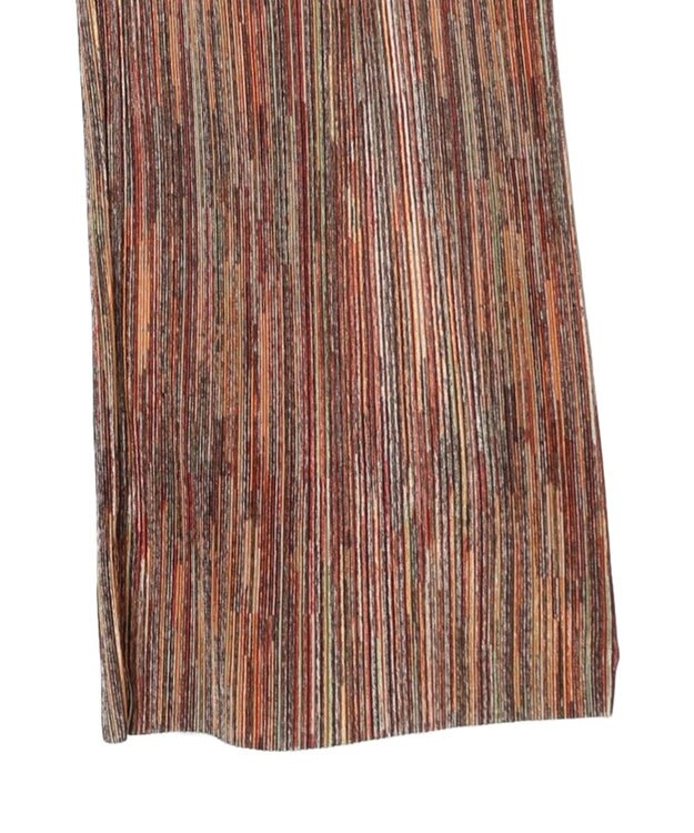 Green Parks セルフカットプリーツワイドパンツ Stripe Brown