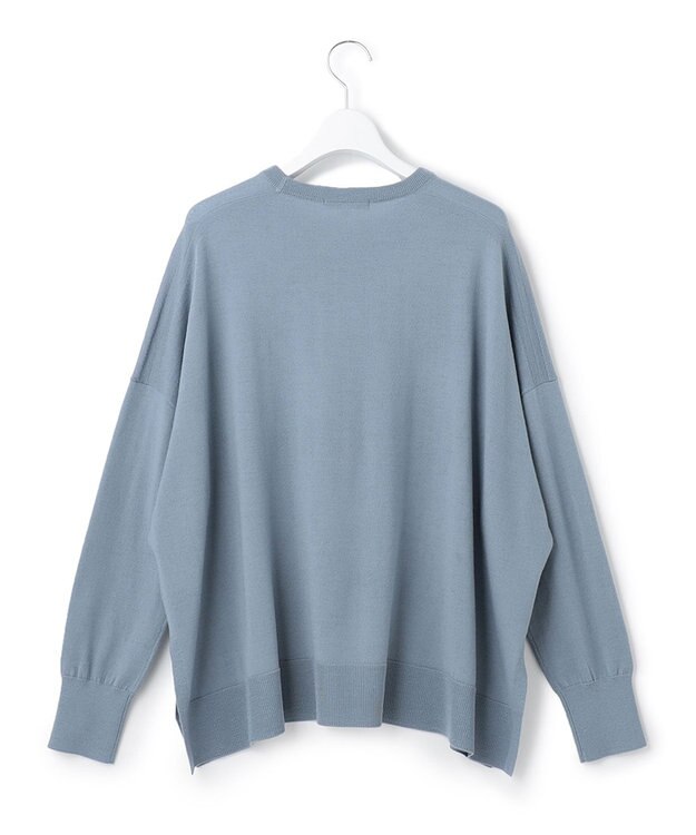 23区 【12色展開/新色追加】ウーステッドウール ビッグシルエット ニット ブルーグレー系