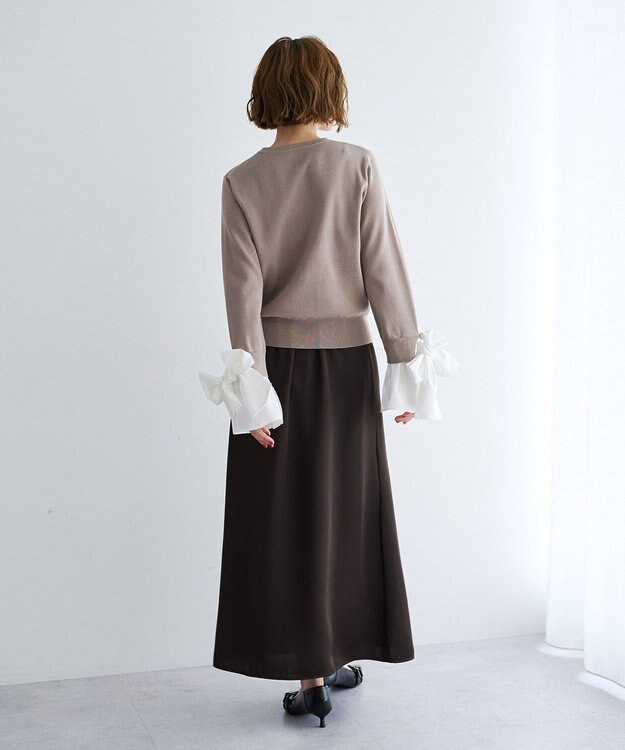 YECCA VECCA サテンフレアスカート Brown