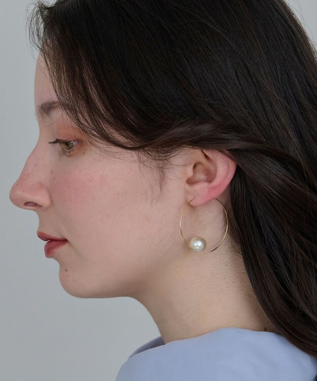Phoebe 〈金属アレルギー対応〉ビッグサークルパールピアス/ニッケルフリー/大ぶり/存在感◎/主役級 ホワイト