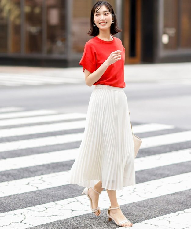 ANY SIS 【アイスタッチ】フレンチスリーブ ニット スカーレット