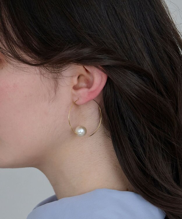 Phoebe 〈金属アレルギー対応〉ビッグサークルパールピアス/ニッケルフリー/大ぶり/存在感◎/主役級 ホワイト