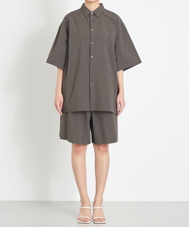 NAVE 【ReNAVE　撥水機能・UVカット・透湿・接触冷感・洗える】ナイロンタスランシャツ グレー系